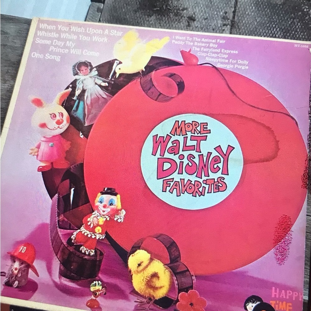 1960 More Walt Disney Favorites Vinyl Record - Pink Album Cover
